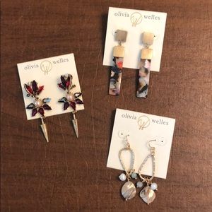 Olivia Welles earrings all 3 pairs